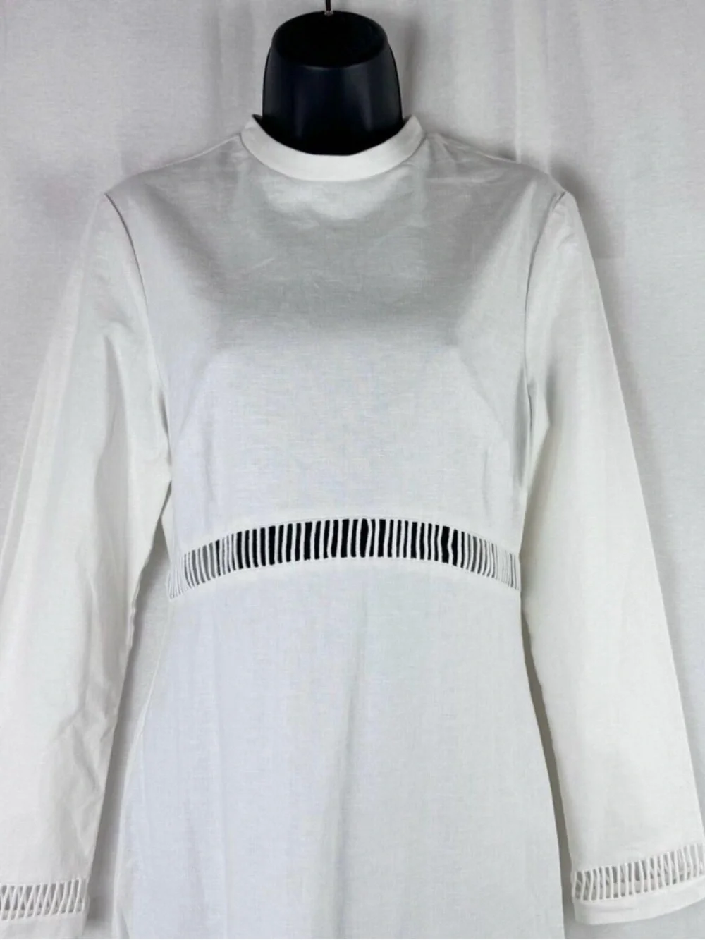 STAUD Ivory Long-Sleeve Midi Dress with Cutout Detailing - Picture 6 of 11